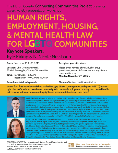 LGBTQ Workshop November 9-10